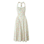Fashion French Floral Halter Dress Women