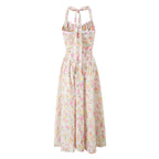 Fashion French Floral Halter Dress Women