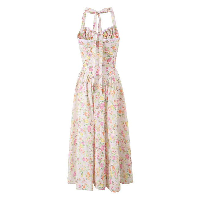 Fashion French Floral Halter Dress Women Main Image