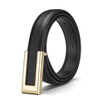 Cowhide Retro Black All-match Decorative Skirt Suit Jeans Leather Thin Belt