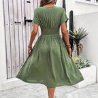 Women's Holiday Casual Solid Color Tunic Dress