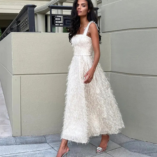 Women's Sleeveless Tassel Dress Main Image