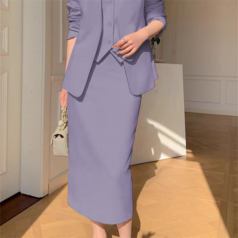 Slimming Loose-fitting Casual Suit Skirt Two-piece Set