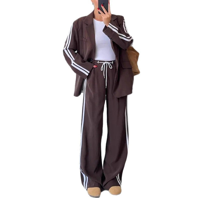 Womens Two-piece Suit Long-sleeve Jacket And Trousers Set Main Image