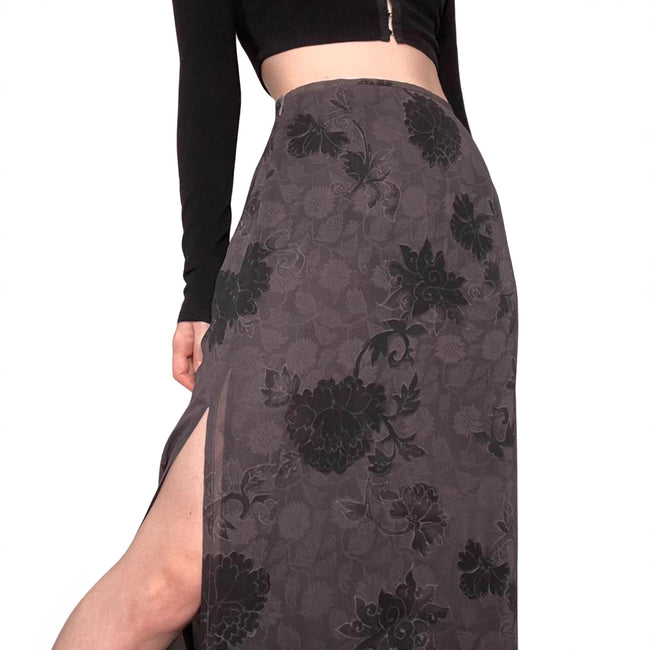 Split Skirt Versatile Casual Fashion Plant Flower Digital Printing Main Image