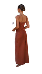 Summer Pure Color Split Dress Women