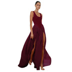 Sleeveless Patchwork Chiffon Dress For Women