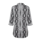Women Leopard Print Three-Quarter Sleeve Loose Casual Shirt