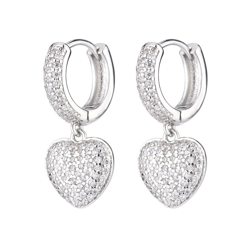 European And American-style Sweet Heart-shaped Earrings, New Summer Jewelry For Women