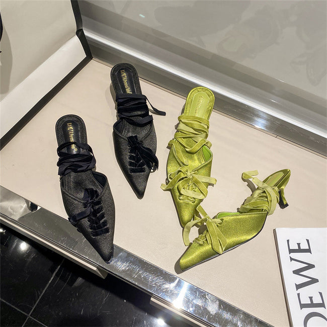 Women Wear Strap Sandals And Pointed French Style In Summer Hover Image