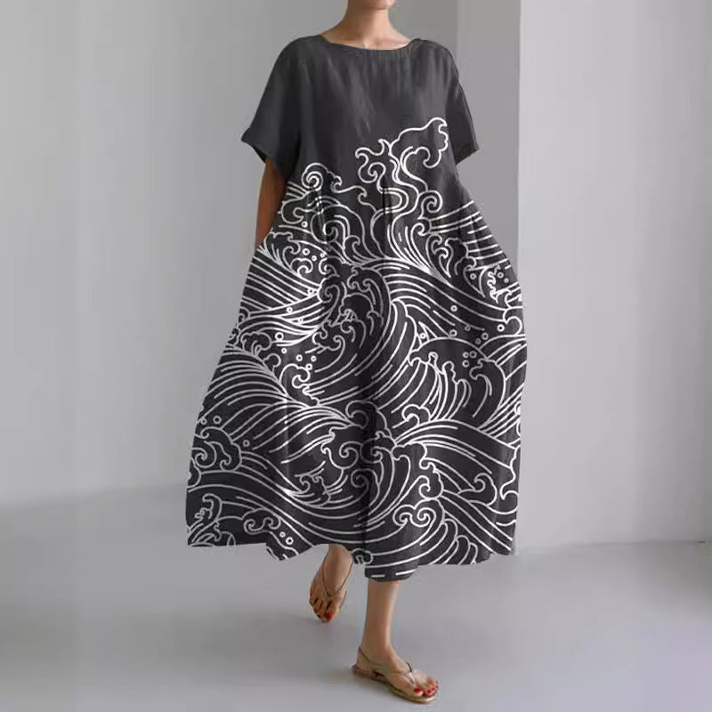 Women's Elegant Casual Printed Short Sleeve Dress