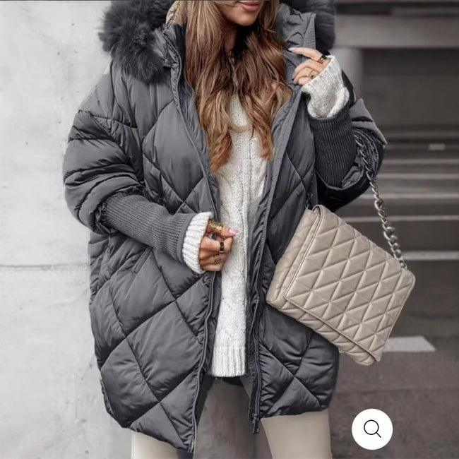 Elegant Winter Hooded Cardigan Coat Hover Image