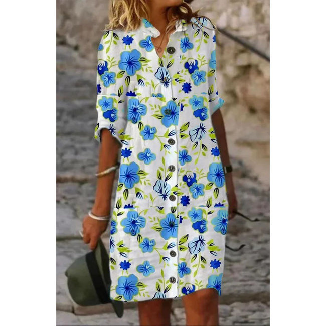 Women's Pattern Cotton And Linen Dress Main Image