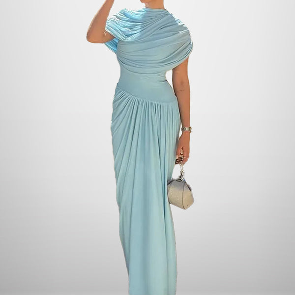 Elegant Figure-flattering Pleated Dress For Women