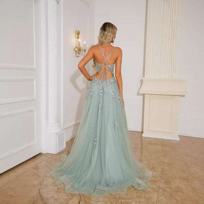 Women Evening Dresses Suspender Dance Dress Long Main Image