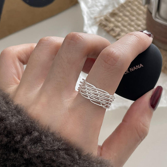 High-End S925 Silver Rings For Women, Minimalist Niche Design, Non-Fading Vintage Luxury Jewelry Hover Image