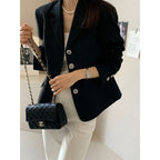 Slim-fit Tweed Jacket Long-sleeve Blazer