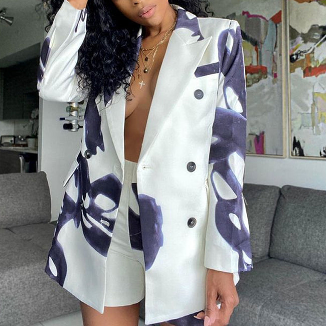 Women's Printed Loose Suit Trousers Two-Piece Set Main Image