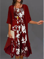 Summer Chiffon Dress Two-piece Set