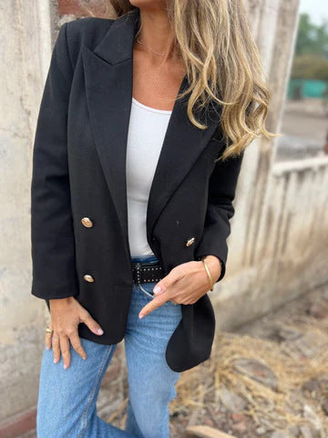 Autumn And Winter Leisure Solid Color Woolen Blazer