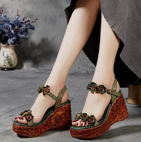 Ethnic Style Summer New High Heel Sandals Women