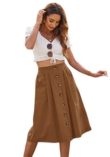 Skirt Casual Button Women's Clothing Main Image