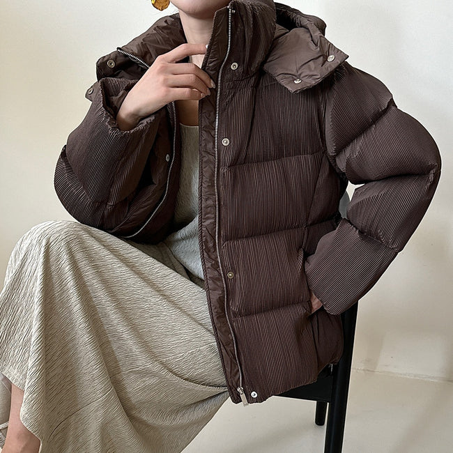 New Waist Belt Down Jacket Women's Waist Slimming Crumpled Thickened Slim Fit Hover Image