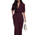 Womens Stylish V-Neck Blazer Suit