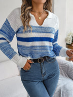 Fashion Striped Knitted Pullover Sweater Women