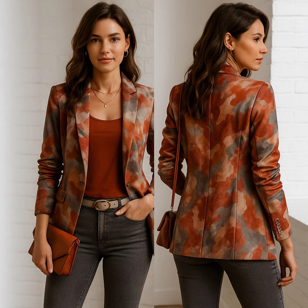 Elegant And Casual Printed Blazer For Women