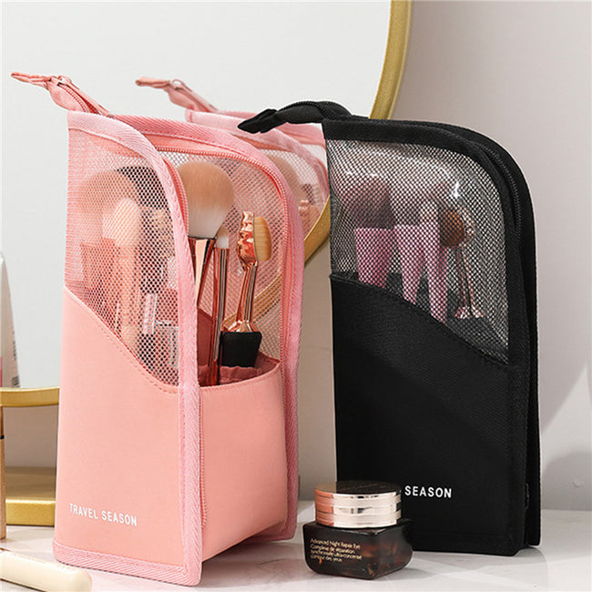 Makeup Brush Case Makeup Brush Holder Travel Waterproof Cosmetic Bag Stand-up Foldable Makeup Cup With Zipper Main Image