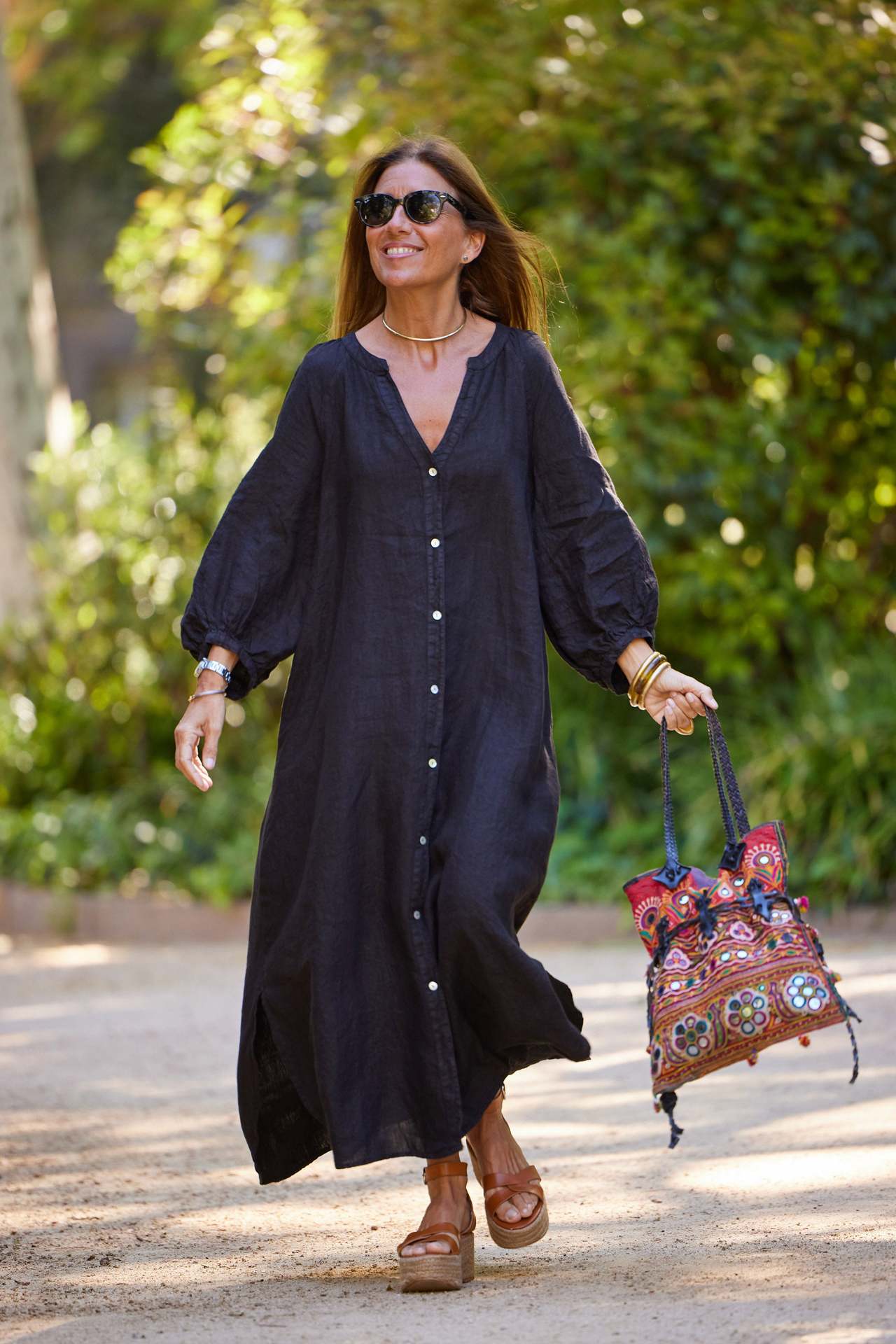 Women's Fashion Casual Cotton Linen Shirt Dress