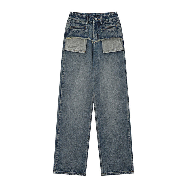 Retro Distressed Straight Jeans For Women Main Image