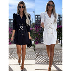 Fashion New Suit Coat Dress With Belt