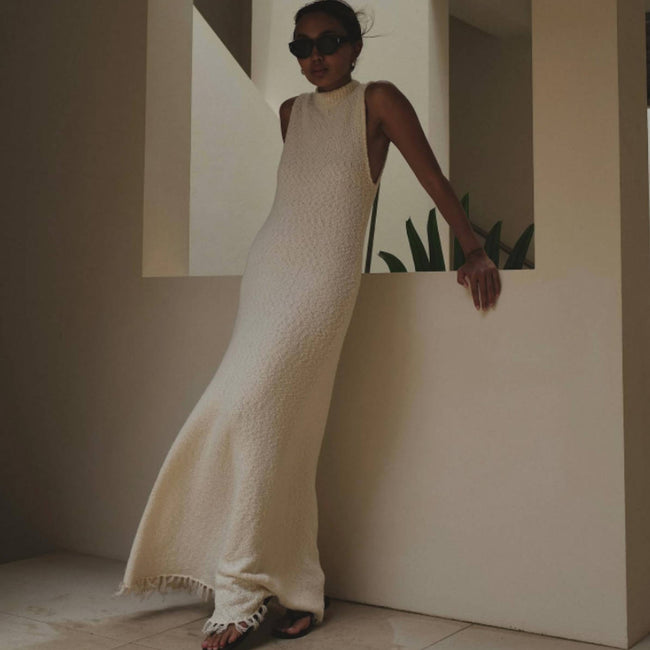 Sleeveless Tassel Long Dress Summer Women Main Image