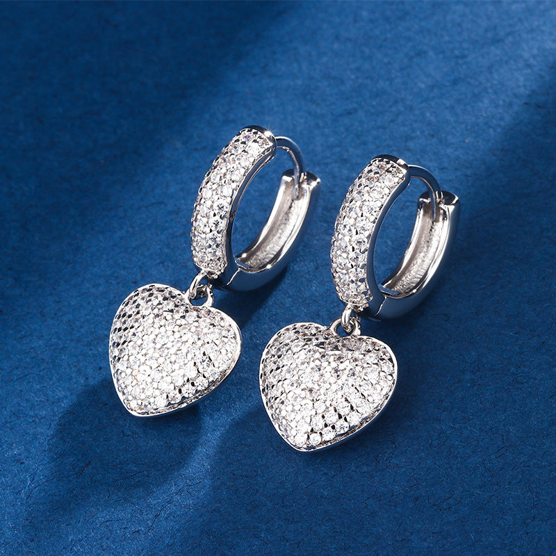 European And American-style Sweet Heart-shaped Earrings, New Summer Jewelry For Women