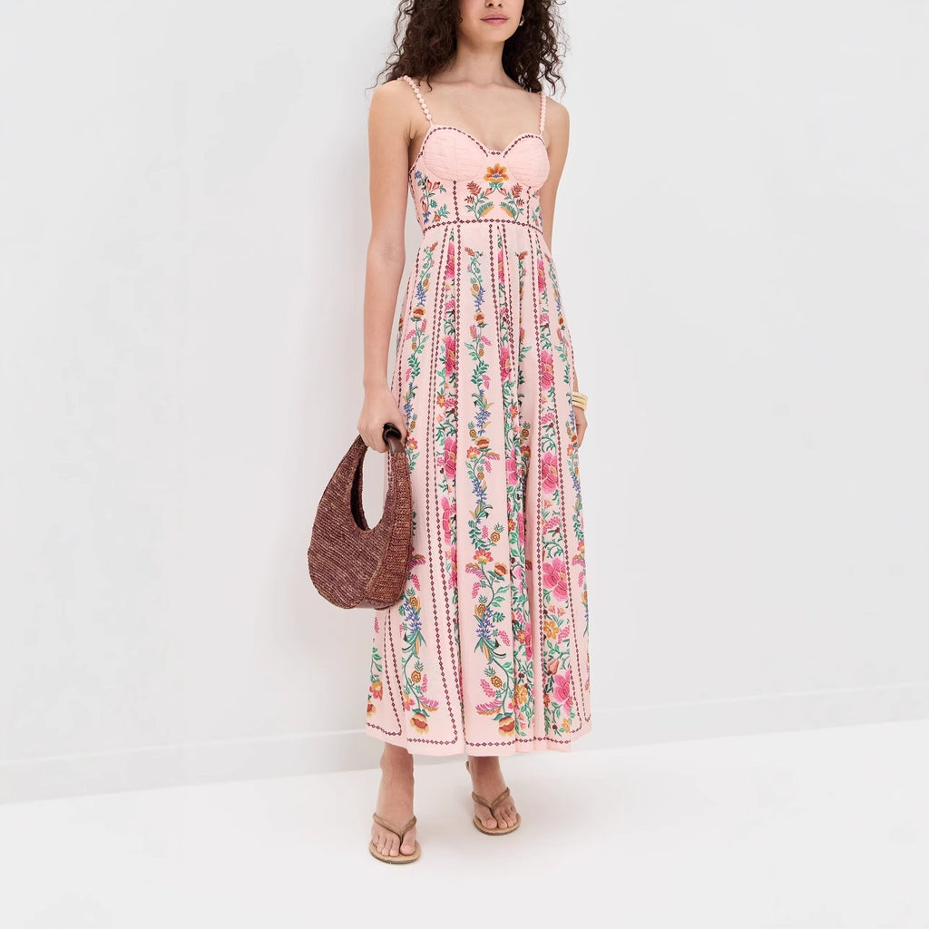 Sling Positioning Print Holiday Dress Women