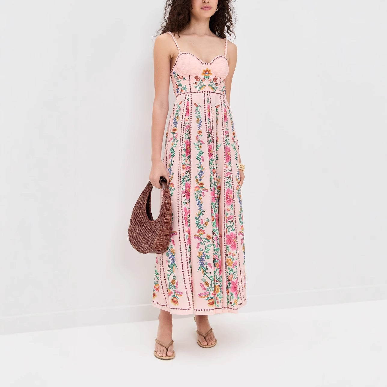 Sling Positioning Print Holiday Dress Women