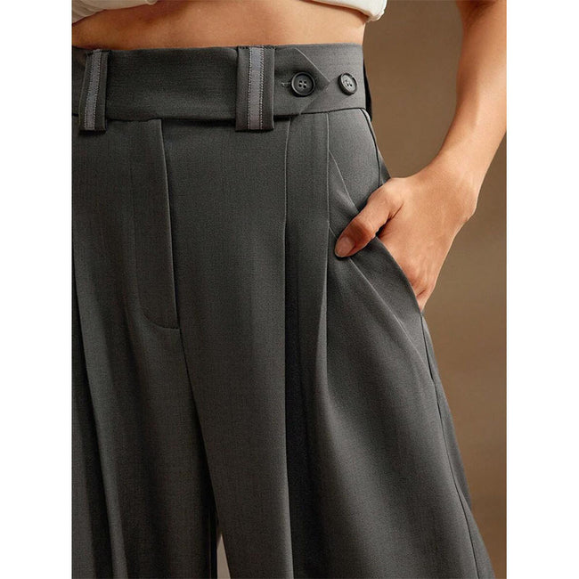 High Waist Temperament Draping Wide-leg Trousers For Women Main Image