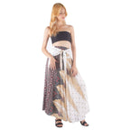 Pattern Print Lace Up Casual Large Swing Beach Skirt