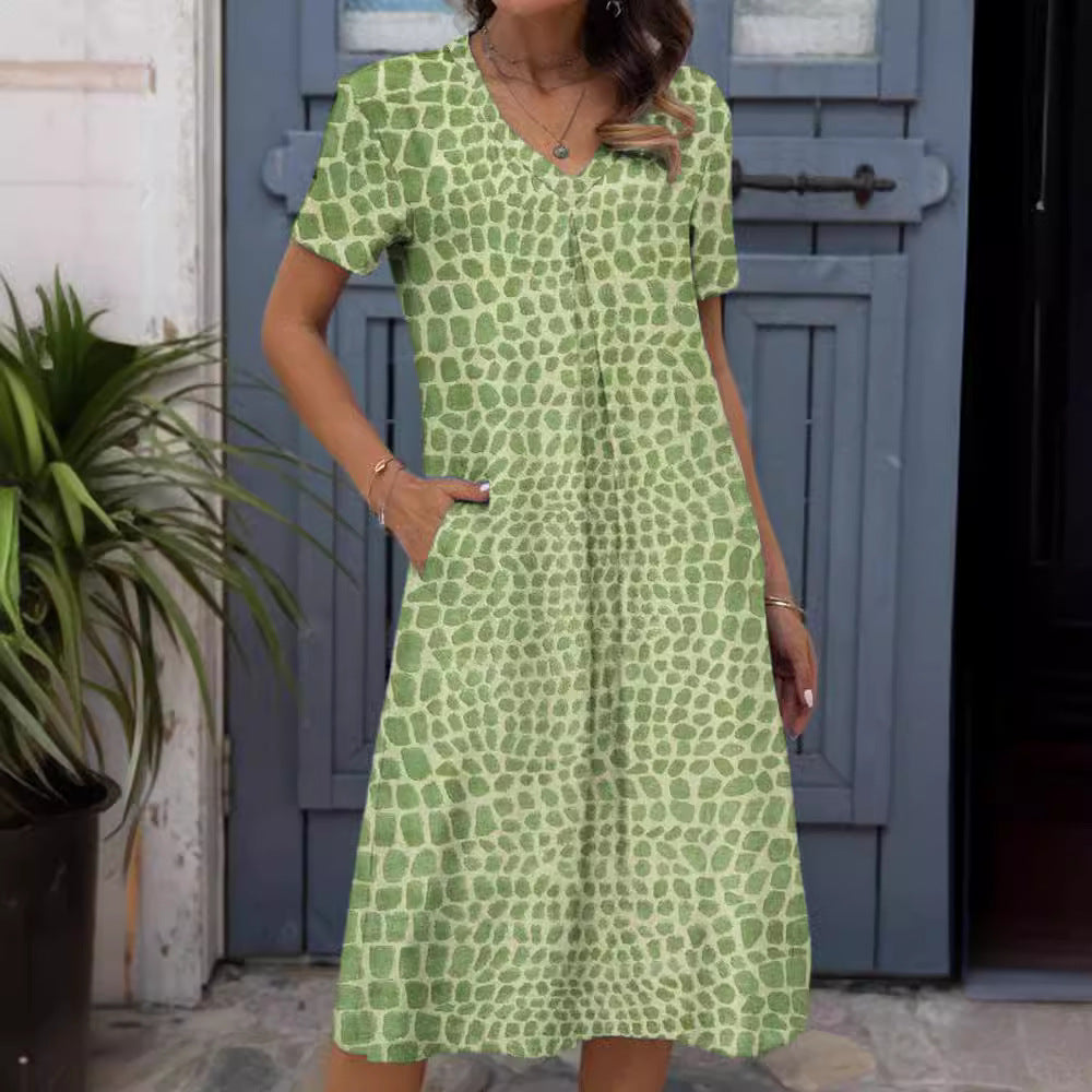 Women's Loose Fashion Digital Dress With Prints