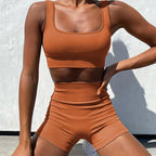 Women's Tank Top Shorts Set Two-Piece Yoga Suit