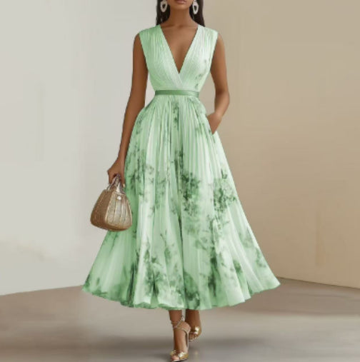 Fashion Printed Sleeveless Dress Women