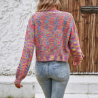 Color Retro Cardigan All-match Sweater Women