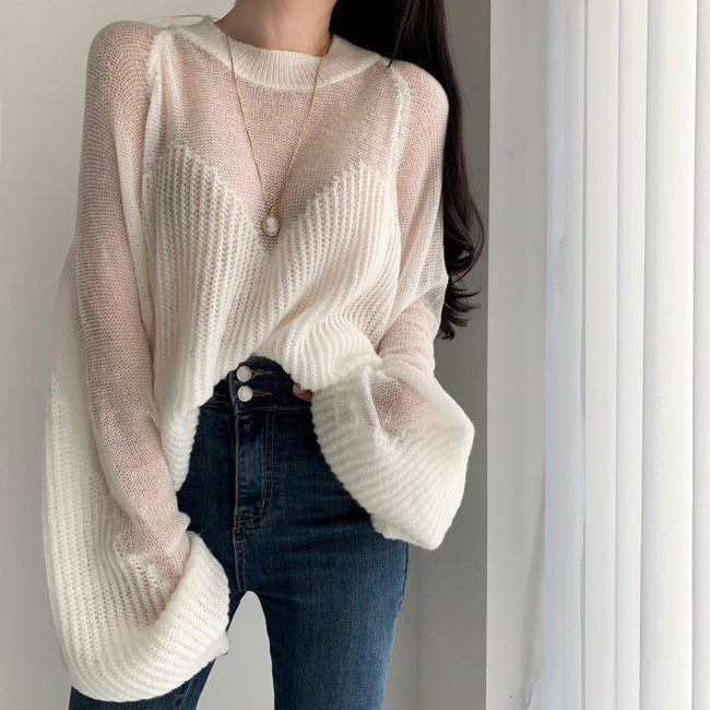 Artistic Sense Of Lantern Sleeve Knit Sweater Sweater Women Main Image