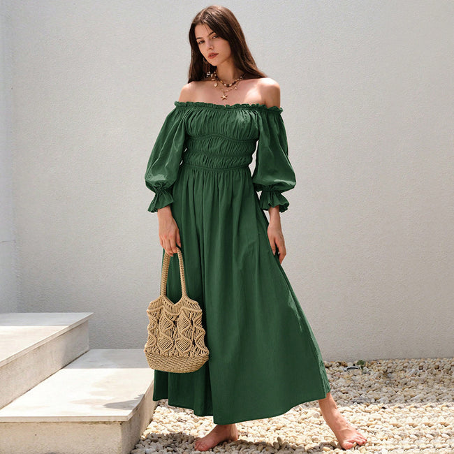 Women's Retro Off-shoulder Fashion Dress Hover Image
