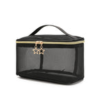 2pcs Versatile Hanging Toiletry Bag Double-Layer Carrying Case Alphabet Style Makeup Bag Black Floral Makeup Bag Portable Cosmetic Bag For Girls
