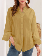 New Style Long-sleeved Shirt Cotton Linen Shirt Cardigan Women
