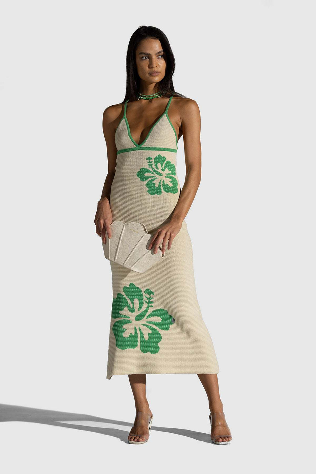 Knitted Strappy Halter V-neck Backless Sexy Dress