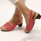 Ankle Strap Sandals Summer Low Heel Peep Toe Shoes Women